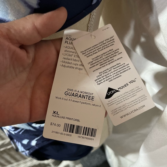 XL Athleta Bikini: Aqualuxe print square plunge bikini set: - Picture 5 of 12